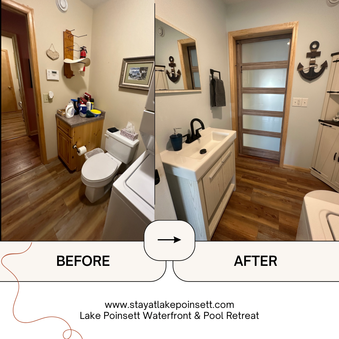 half bathroom remodel - Lake Poinsett, SD - Before and After